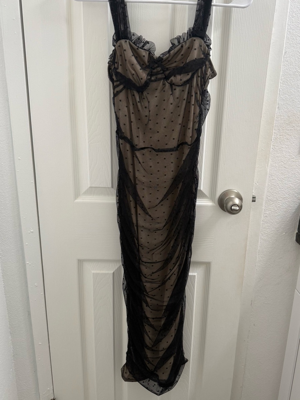 Sheer Black Polka Dot Slip Dress